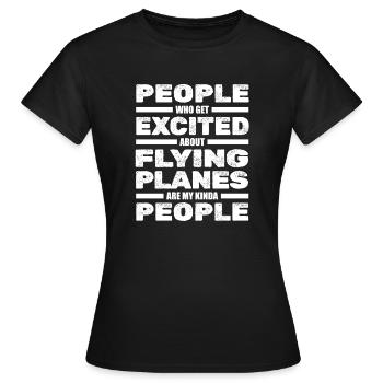 Pilote d’avion Pilote Pilote Pilote - T-shirt Femme - noir - Devant - AI Model Female 172 dark (172cm)
