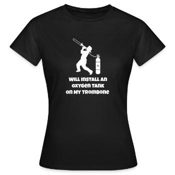 Posaune - Frauen T-Shirt - Schwarz - Vorne - AI Model Female 172 dark (172cm)