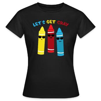 Crayons de cire peinture au crayon à la craie - T-shirt Femme - noir - Devant - AI Model Female 172 dark (172cm)