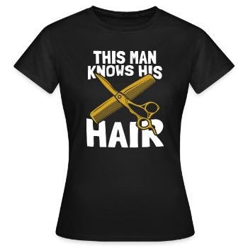 Coiffeur Coiffeur Coiffure Coiffure Coiffure Coiffure - T-shirt Femme - noir - Devant - AI Model Female 172 dark (172cm)