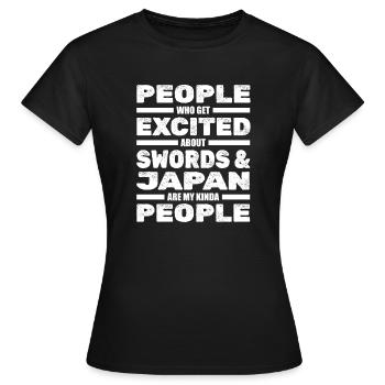 Samurai - Women's T-Shirt - black - Front - AI Model Female 172 dark (172cm)