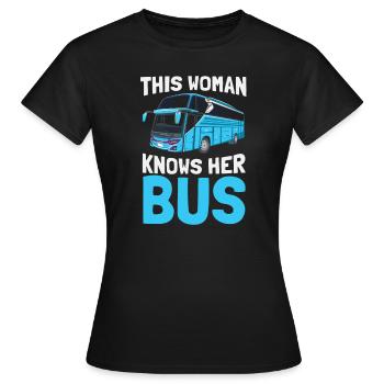 Bus driver School bus Public transport - Women's T-Shirt - black - Front - AI Model Female 172 dark (172cm)