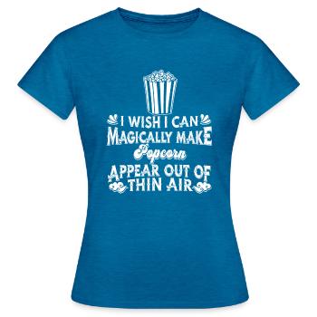 Pop-corn - T-shirt Femme - bleu saphir antique chiné - Devant - AI Model Female 172 dark (172cm)