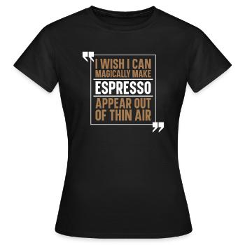 Café expresso - T-shirt Femme - noir - Devant - AI Model Female 172 dark (172cm)