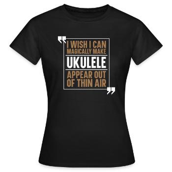Ukulélé - T-shirt Femme - noir - Devant - AI Model Female 172 dark (172cm)