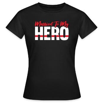 Pompier volontaire Pompier - T-shirt Femme - noir - Devant - AI Model Female 172 dark (172cm)