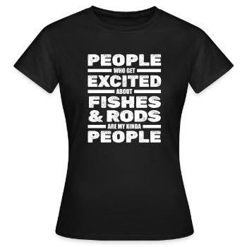 Pêcheur Pêcheur Pêcheurs Pêche - T-shirt Femme - noir - Devant - AI Model Female 172 dark (172cm)