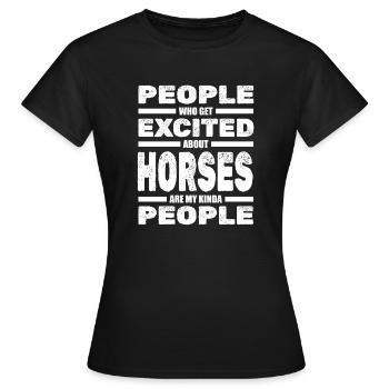 Cavalier Équitation Équitation - T-shirt Femme - noir - Devant - AI Model Female 172 dark (172cm)