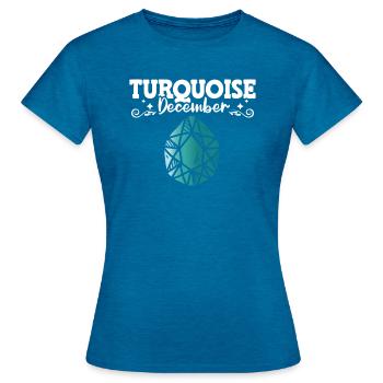 Pierres précieuses - T-shirt Femme - bleu saphir antique chiné - Devant - AI Model Female 172 dark (172cm)