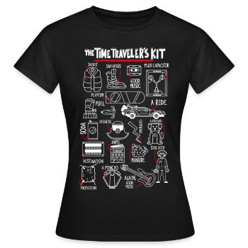 Retour Vers Le Futur The Time Traveler´s Kit - T-shirt Femme - noir - Devant - AI Model Female 172 dark (172cm)