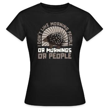 Stachelschwein - Frauen T-Shirt - Schwarz - Vorne - AI Model Female 172 dark (172cm)