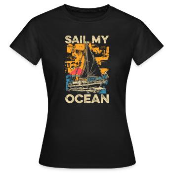 Seglen Segelboot Segler - Frauen T-Shirt - Schwarz - Vorne - AI Model Female 172 dark (172cm)