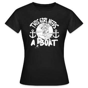 Seglen Segelboot Segler - Frauen T-Shirt - Schwarz - Vorne - AI Model Female 172 dark (172cm)