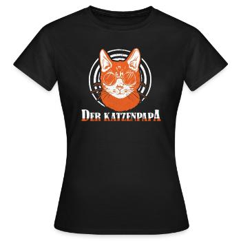Katze Mietzekatze Hauskatze - Frauen T-Shirt - Schwarz - Vorne - AI Model Female 172 dark (172cm)