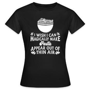 Pâtes Pâtes Plats Pâtes Spaghetti - T-shirt Femme - noir - Devant - AI Model Female 172 dark (172cm)