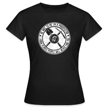 Des prospecteurs creusent une pioche à la pelle au trésor - T-shirt Femme - noir - Devant - AI Model Female 172 dark (172cm)