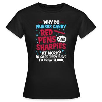 Krankenschwester Komisch - Frauen T-Shirt - Schwarz - Vorne - AI Model Female 172 dark (172cm)