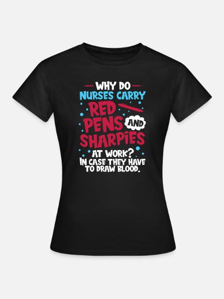 Krankenschwester Komisch - Frauen T-Shirt - Schwarz