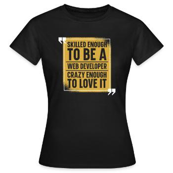 Développeur Web Développeur Web Développeur Web - T-shirt Femme - noir - Devant - AI Model Female 172 dark (172cm)