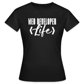 Développeur Web Développeur Web Développeur Web - T-shirt Femme - noir - Devant - AI Model Female 172 dark (172cm)