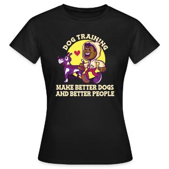Dresseur de chiens Dresseur de chiens - T-shirt Femme - noir - Devant - AI Model Female 172 dark (172cm)
