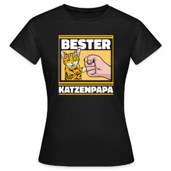 Katze Katzenpapa - Frauen T-Shirt - Schwarz - Vorne - AI Model Female 172 dark (172cm)