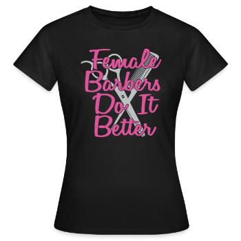 Coiffeur Coiffeur Coiffeur - T-shirt Femme - noir - Devant - AI Model Female 172 dark (172cm)
