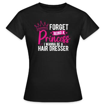Coiffeur Coiffeur Coiffeur - T-shirt Femme - noir - Devant - AI Model Female 172 dark (172cm)