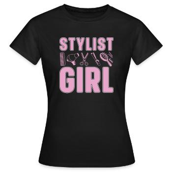 Coiffeur Coiffeur Coiffeur - T-shirt Femme - noir - Devant - AI Model Female 172 dark (172cm)