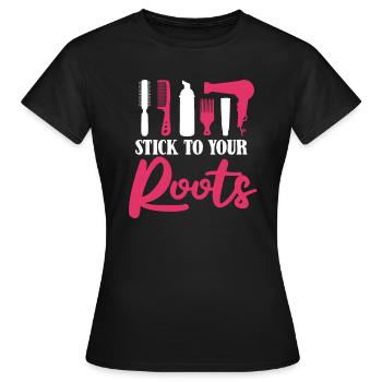 Coiffeur Coiffeur Coiffeur - T-shirt Femme - noir - Devant - AI Model Female 172 dark (172cm)