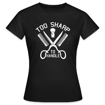 Coiffeur Coiffeur Coiffeur - T-shirt Femme - noir - Devant - AI Model Female 172 dark (172cm)