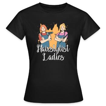 Coiffeur Coiffeur Coiffeur - T-shirt Femme - noir - Devant - AI Model Female 172 dark (172cm)