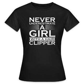 Coiffeur Coiffeur Coiffeur - T-shirt Femme - noir - Devant - AI Model Female 172 dark (172cm)
