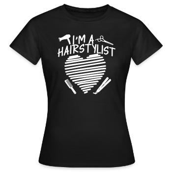 Coiffeur Coiffeur Coiffeur - T-shirt Femme - noir - Devant - AI Model Female 172 dark (172cm)
