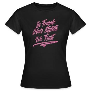 Coiffeur Coiffeur Coiffeur - T-shirt Femme - noir - Devant - AI Model Female 172 dark (172cm)