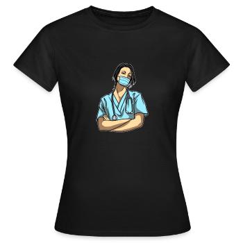 Infirmier - T-shirt Femme - noir - Devant - AI Model Female 172 dark (172cm)