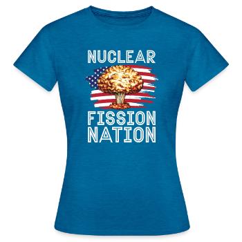 Physique Physique Physique Physique Nucléaire - T-shirt Femme - bleu saphir antique chiné - Devant - AI Model Female 172 dark (172cm)
