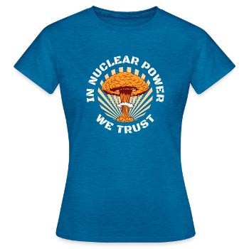 Physique Phyiker Physique nucléaire - T-shirt Femme - bleu saphir antique chiné - Devant - AI Model Female 172 dark (172cm)