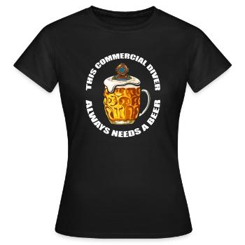 Diving Divers Commercial Diving - Women's T-Shirt - black - Front - AI Model Female 172 dark (172cm)