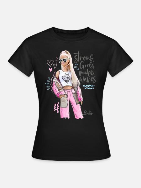 Barbie Strong Girl Make Waves - Dame-T-shirt - sort
