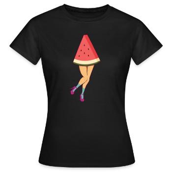 Wassermelone Beine - Frauen T-Shirt - Schwarz - Vorne - AI Model Female 172 dark (172cm)