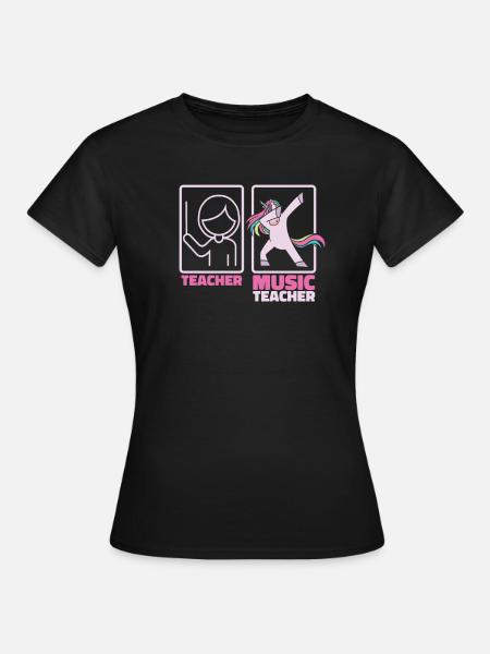 Professeur de musique Professeur de musique Licorne - T-shirt Femme - noir