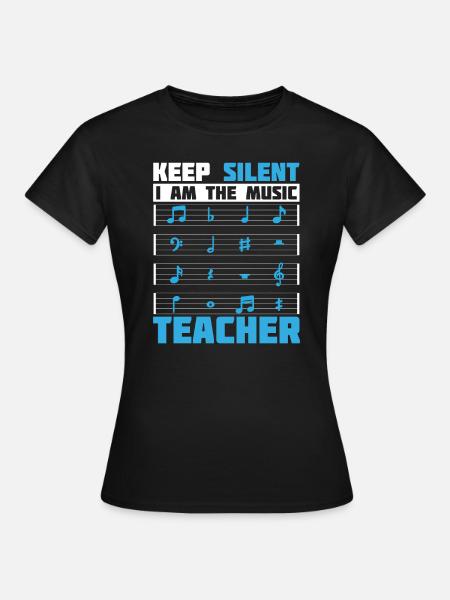 Musiklehrer Musik Lehrer Musiknoten - Dame-T-shirt - sort