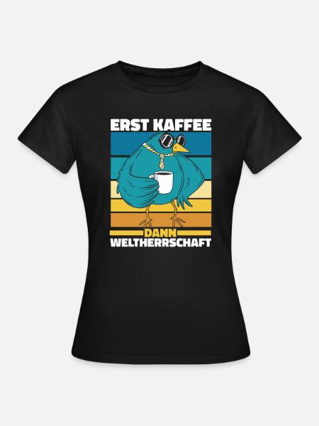 Vogel Ornithologe Kaffee Sonnenbrille - Frauen T-Shirt - Schwarz