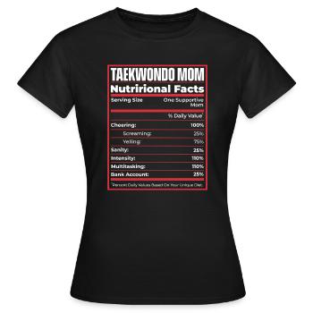 Taekwondo Nutrition Facts - Women's T-Shirt - black - Front - AI Model Female 172 dark (172cm)