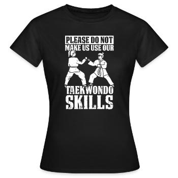 Taekwondo Taekwondo-Mama - Frauen T-Shirt - Schwarz - Vorne - AI Model Female 172 dark (172cm)
