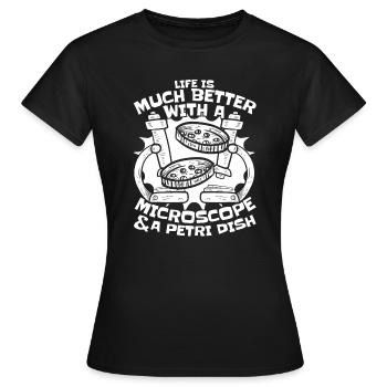 Biologiste Biologiste Microscope Biologiste moléculaire - T-shirt Femme - noir - Devant - AI Model Female 172 dark (172cm)