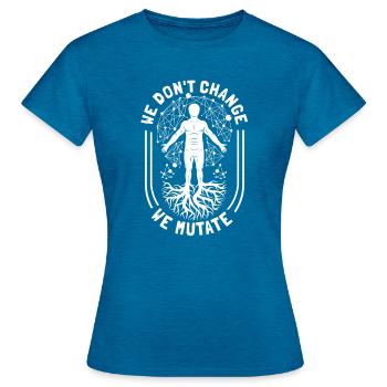 Biologie Biologe Lustig Molekularbiologe - Frauen T-Shirt - Antikblaues Saphir meliert - Vorne - AI Model Female 172 dark (172cm)
