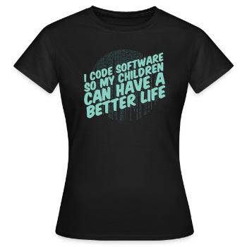 Entwickler Coder Programmierer Elternteil - Frauen T-Shirt - Schwarz - Vorne - AI Model Female 172 dark (172cm)