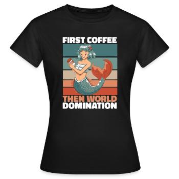 Mermaid Mermaid Coffee - Women's T-Shirt - black - Front - AI Model Female 172 dark (172cm)